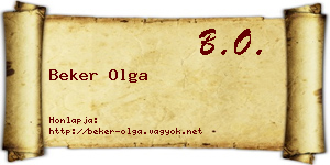 Beker Olga névjegykártya