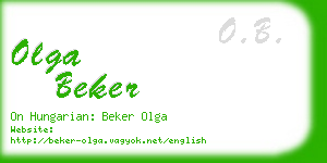 olga beker business card
